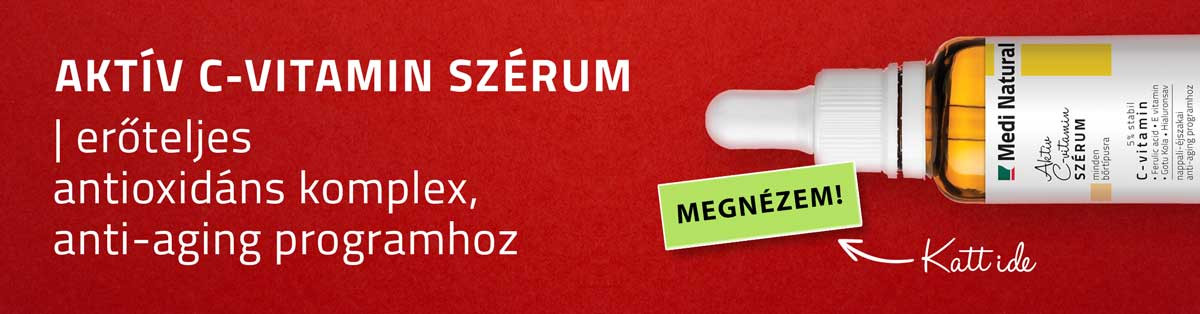 Aktív C-vitamin szérum az anti-aging bőrápoló program része