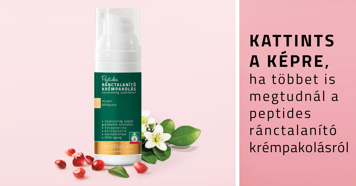A Peptides ránctalanító krémpakolás narancsvirág peptidekkel segít az öregedés látható jeleinek csökkentésében, feszesítő, anti-aging natúrkozmetikum.