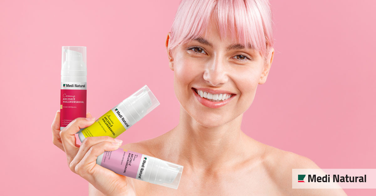 MediNatural virágesszenciás arczselék hialuronsavval