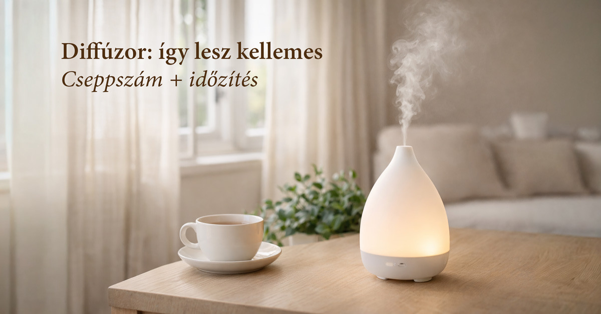 Diffúzor párologtatás otthon – kíméletes használat és szellőztetés.