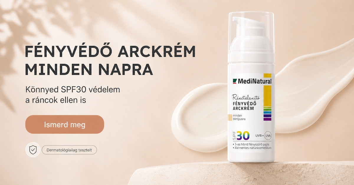 Fényvédő arckrém mindennapra SPF30 ránctalanító védelemmel