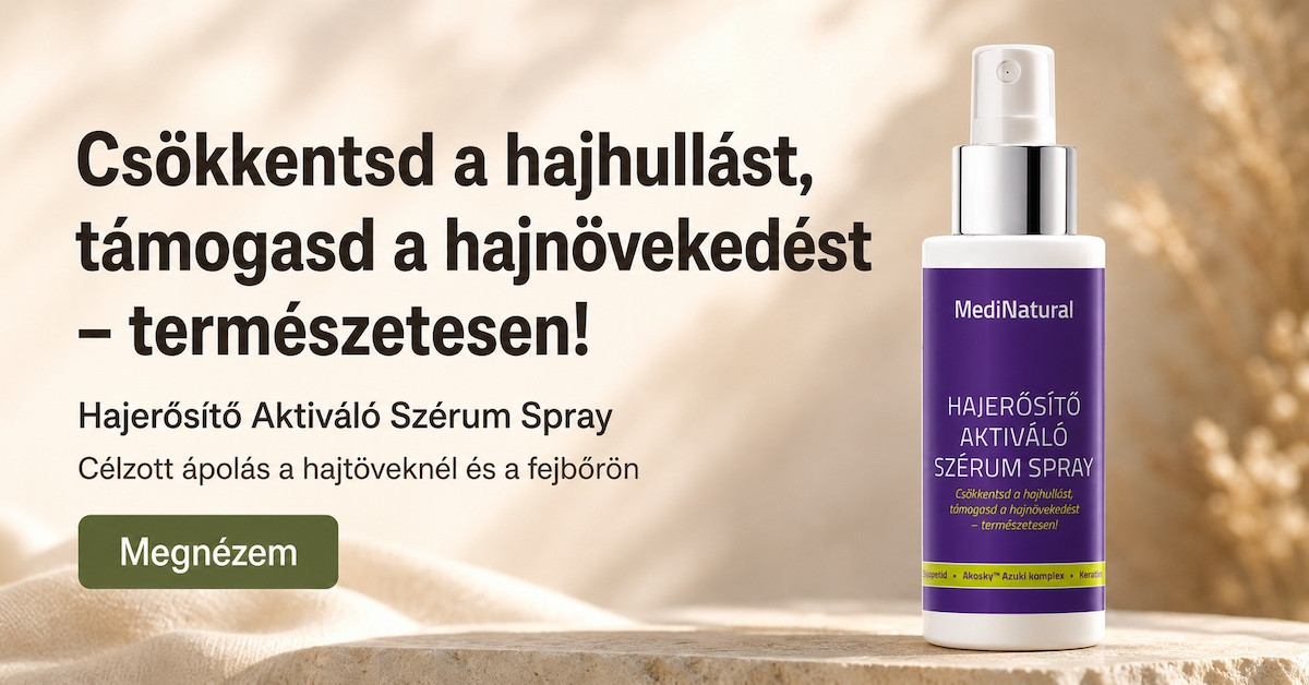 MediNatural Hajerősítő Aktiváló Szérum Spray hajhullásra hajlamos hajra, a hajnövekedés támogatására