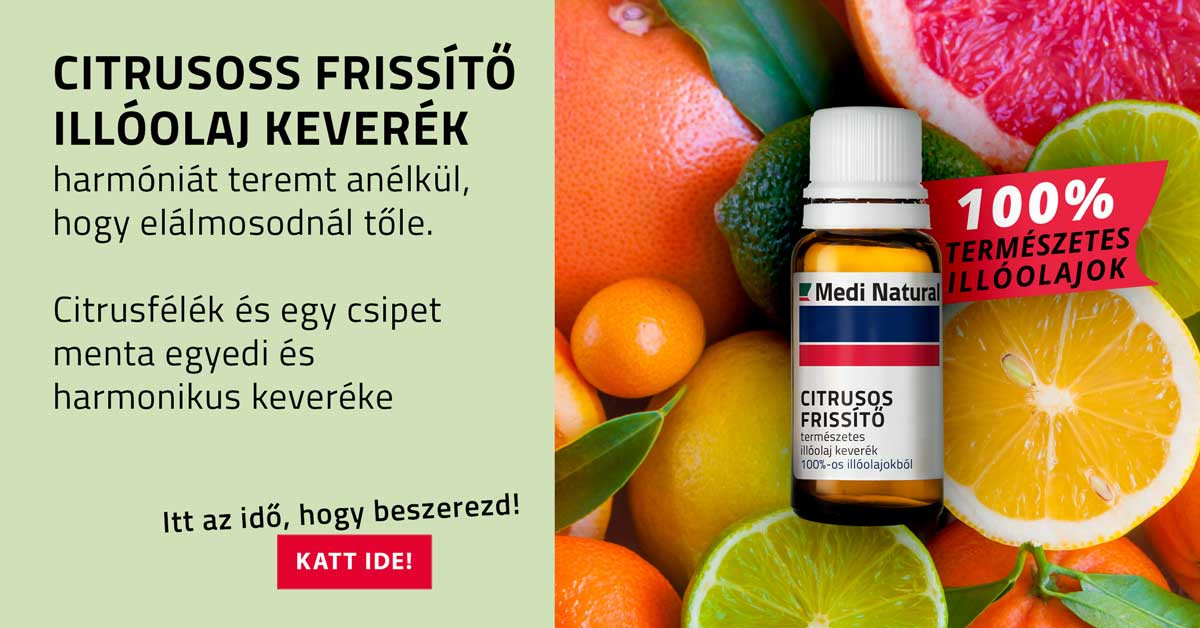 Citrusoss Frissítő természetes illóolaj keverék harmóniát teremt anélkül, hogy elálmosodnál tőle.