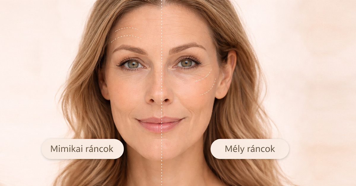 Mimikai és mély ráncok közötti különbség – edukatív illusztráció