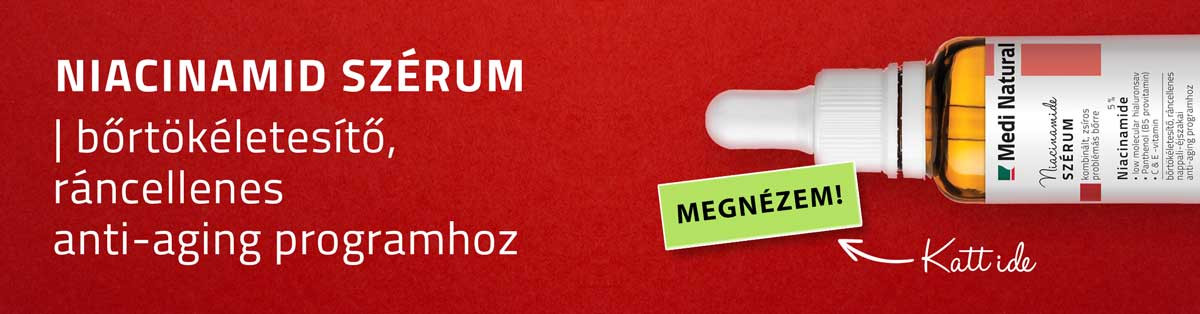 Niacinamid szérum bőrtökéletesítő, ráncellenes anti-aging programhoz
