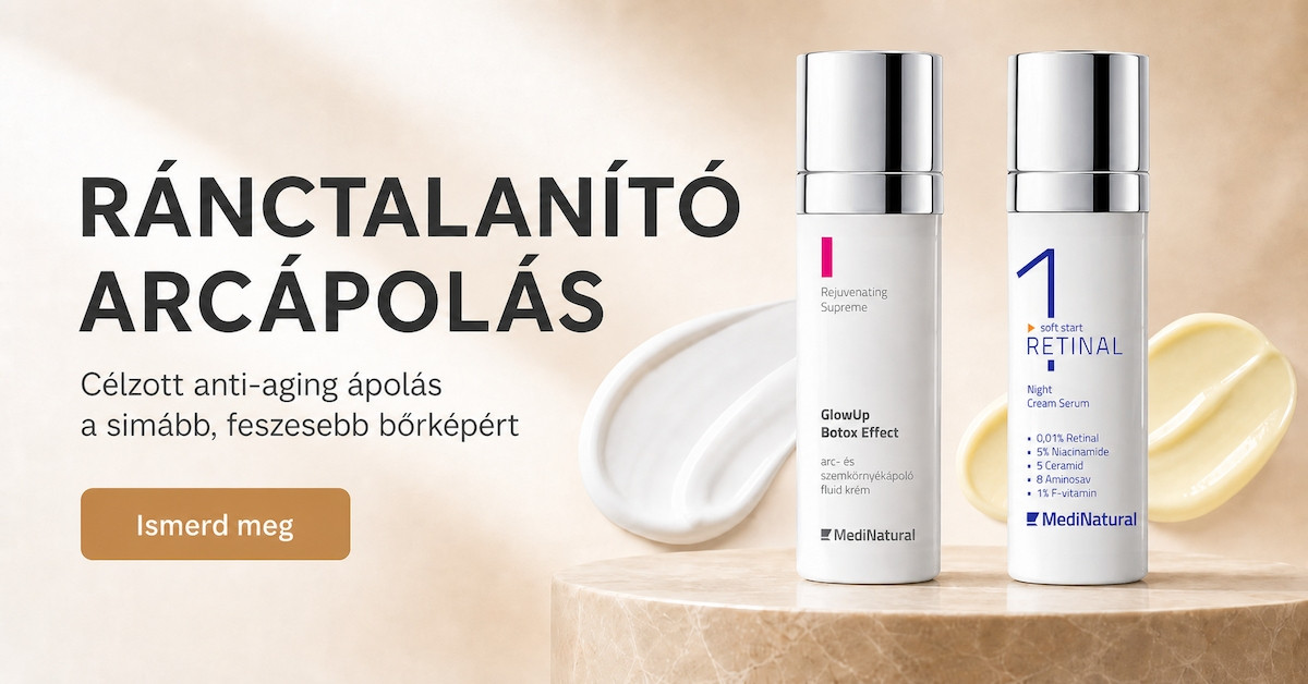 Ránctalanító arcápolás célzott anti-aging ápoláshoz GlowUp és Retinal termékekkel