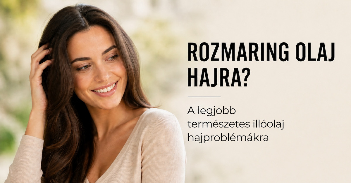 Rozmaring olaj hajra természetes hajápoláshoz, gyenge hajszálak és fejbőrproblémák esetén