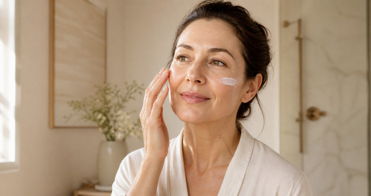 SPF 50 fényvédő arckrém 40 felett anti-aging rutinban