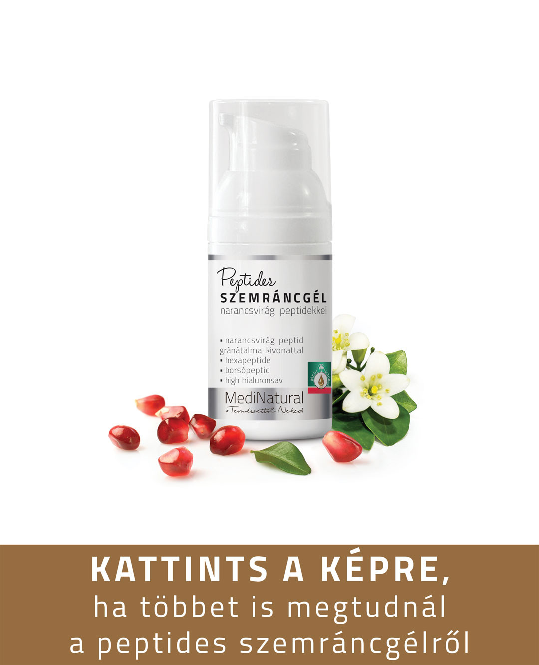 Peptides szemráncgél narancsvirág peptidekkel