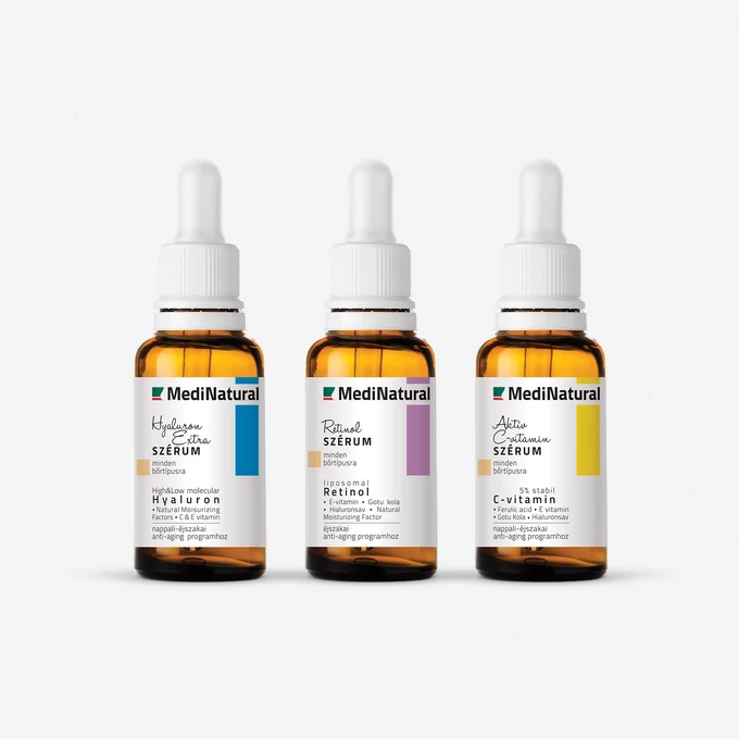 Bestseller Arcszérum Trio | Retinol | Hyaluron | C-vitamin szérum