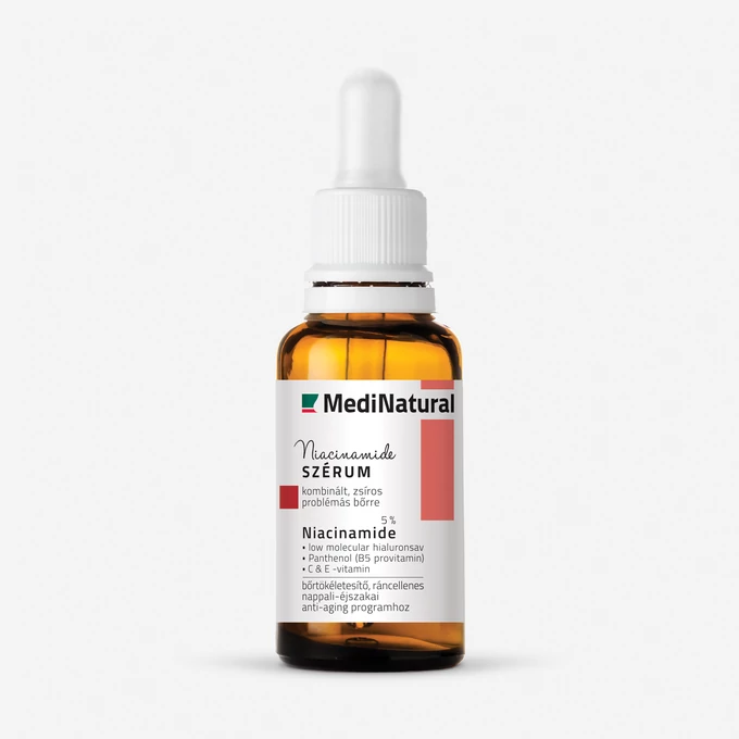 MediNatural Niacinamide Szérum 5% – bőrtökéletesítő, ráncellenes