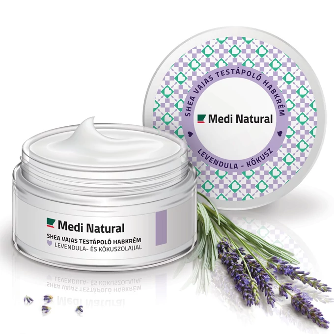  Shea vajas habkrém levendula- és kókuszolajjal
