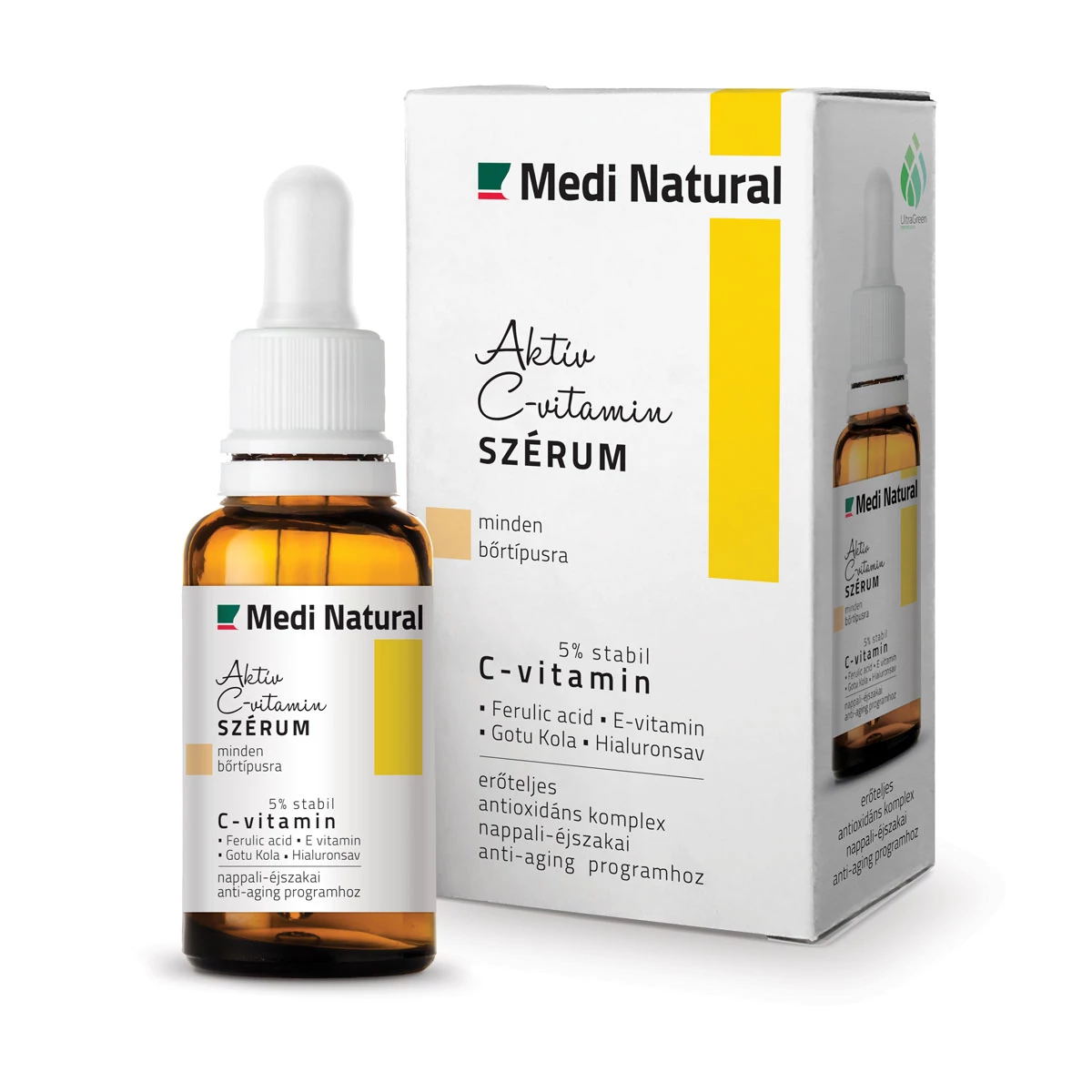 Aktív C-vitamin szérum | erőteljes antioxidáns komplex, anti-aging programhoz